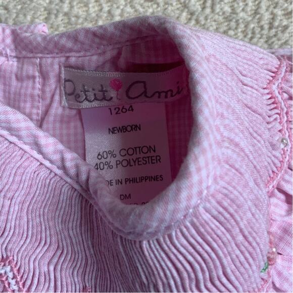 Petit Ami Pink smocked dress NWT size NB - Picture 2 of 3